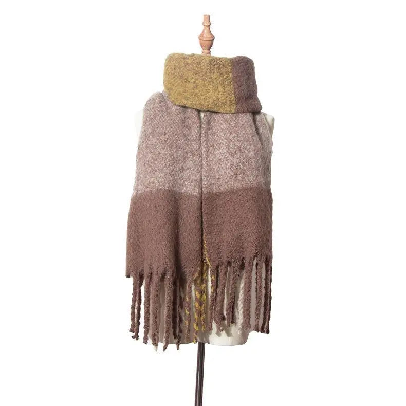 Oversized Cuddly Blanket Scarf in Mustard