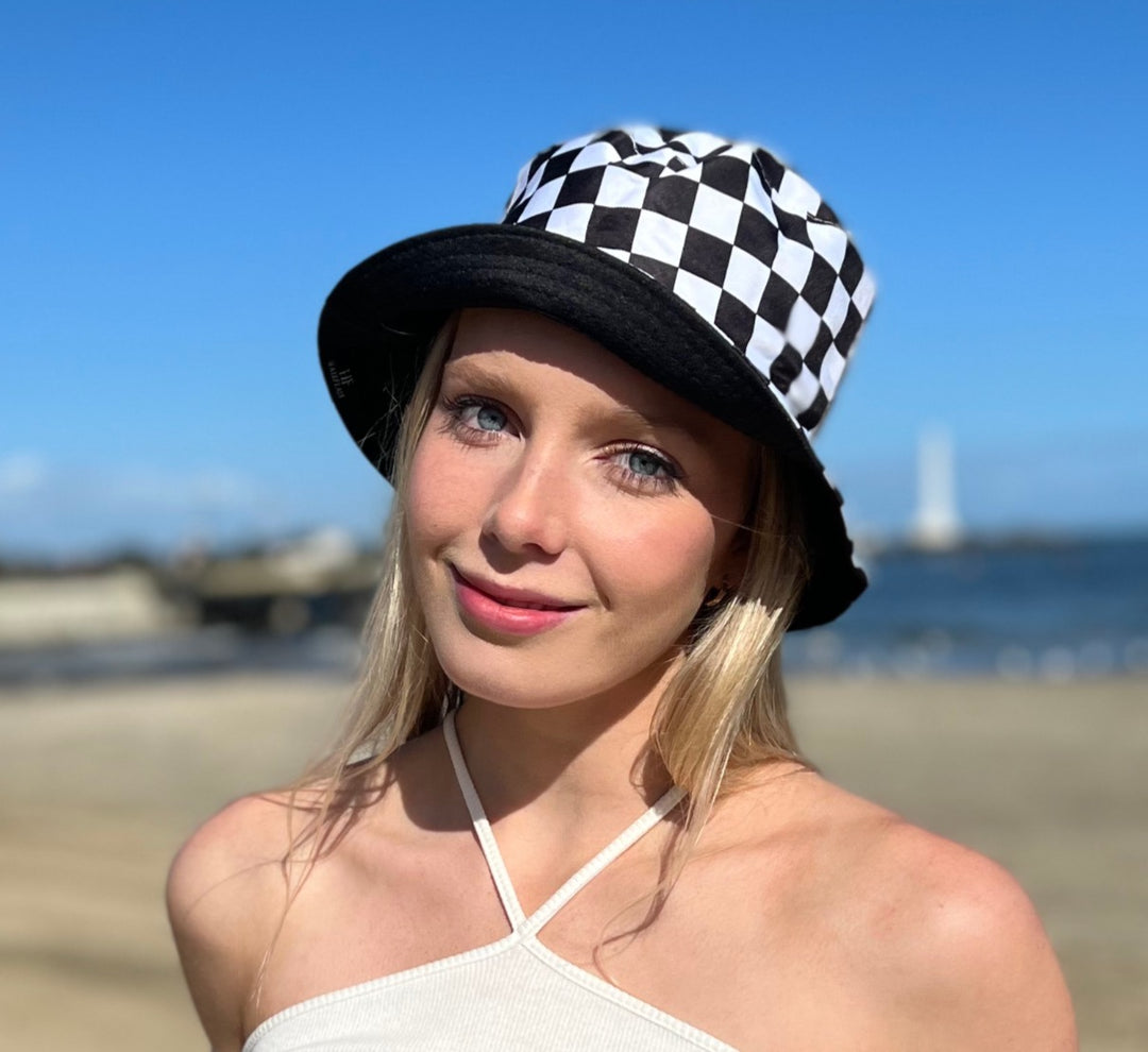 Bucket Hat - Reversible black/white check