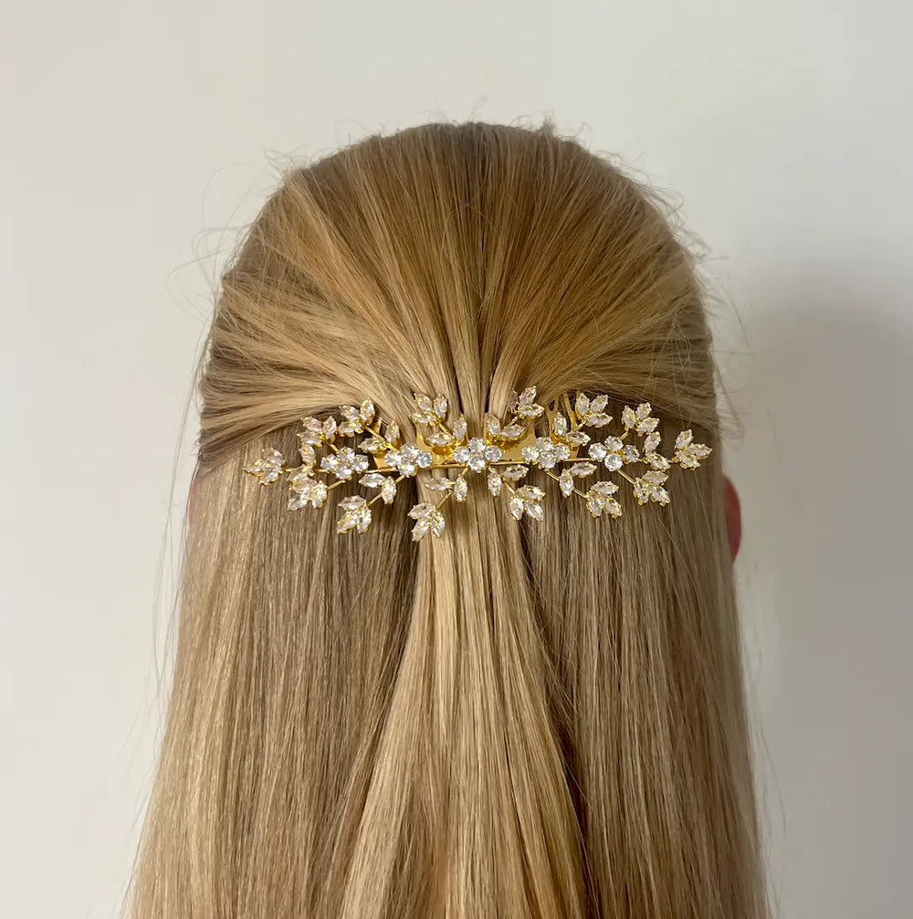 WS Tiffany zircon Haircomb - gold