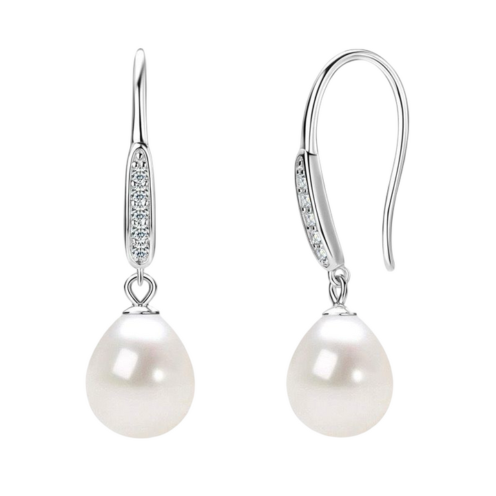 Moana Baroque Pearl & Pave Sterling Silver Earrings - Silver & Pearl - Hero