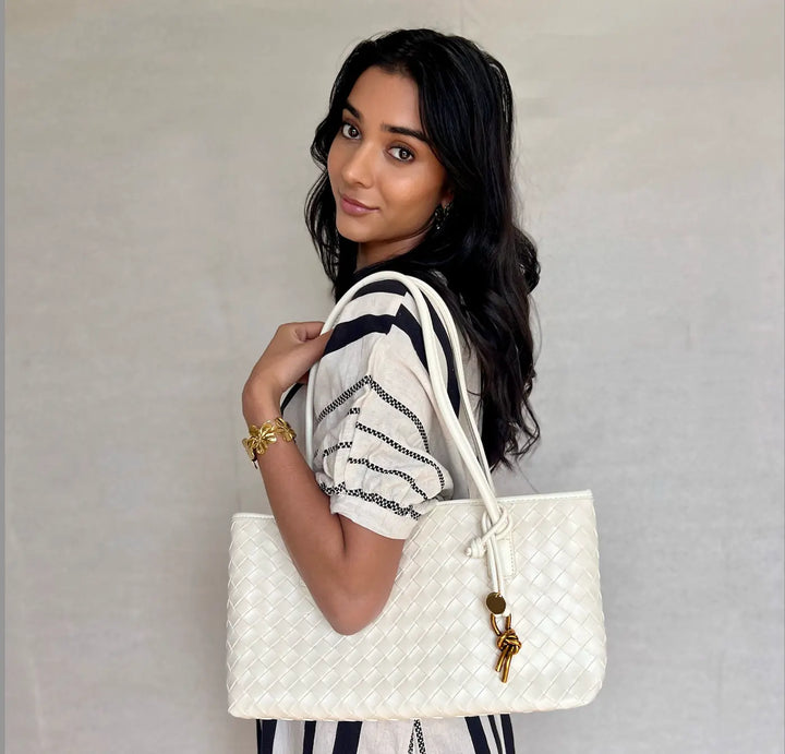 Francesca Vegan Leather Bag – White