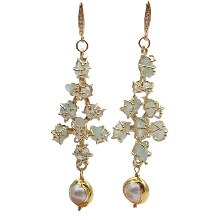 Aquamarine Angel Earrings