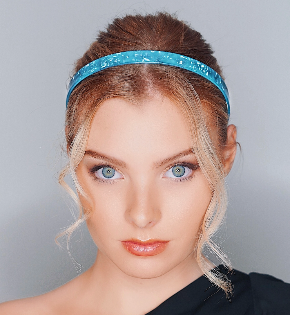 WS - Acetate Headband -  Blue Pearl 7278238947347