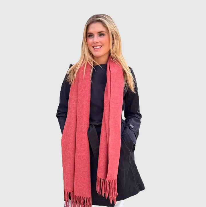 WS Wool Blanket Scarf - Rust - Hero