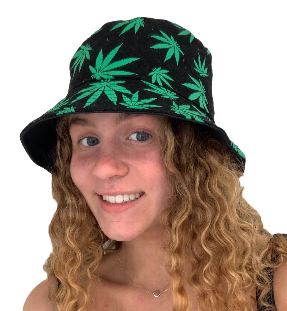 Bucket Hat - reversible- Greenleaf/Black 6-adult