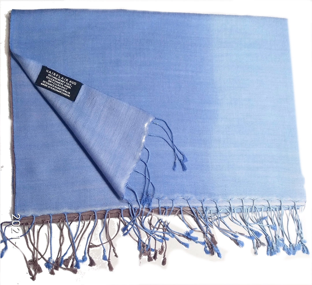 WS Scarf - Cashmere/ Mulberry Silk Scarf -Cereulean Blue/ Blue 744109225857