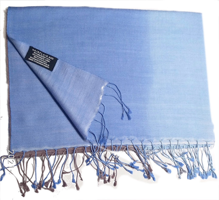 WS Scarf - Cashmere/ Mulberry Silk Scarf -Cereulean Blue/ Blue 744109225857