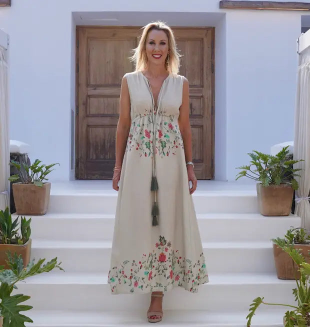 Anastasia linen printed dress