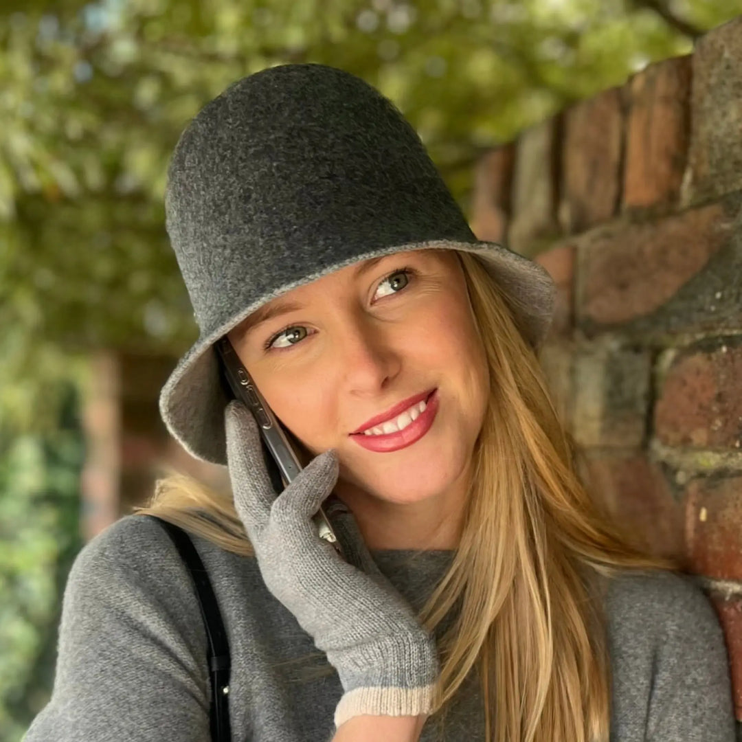 Boston Wool Cloche Hat- Grey