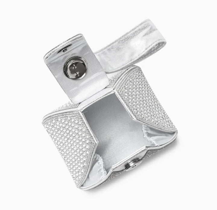 Pyramid Clutch Bag in Silver