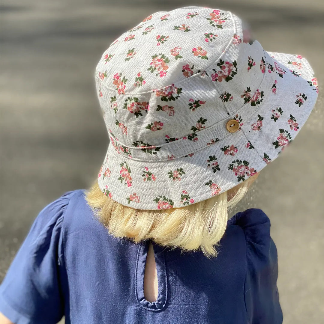 WS Hats - Kids Bucket Hat 3 - 5yrs - Pink Posy - Image 2