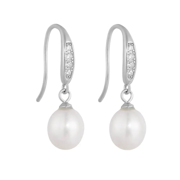 Moana Baroque Pearl & Pave Sterling Silver Earrin