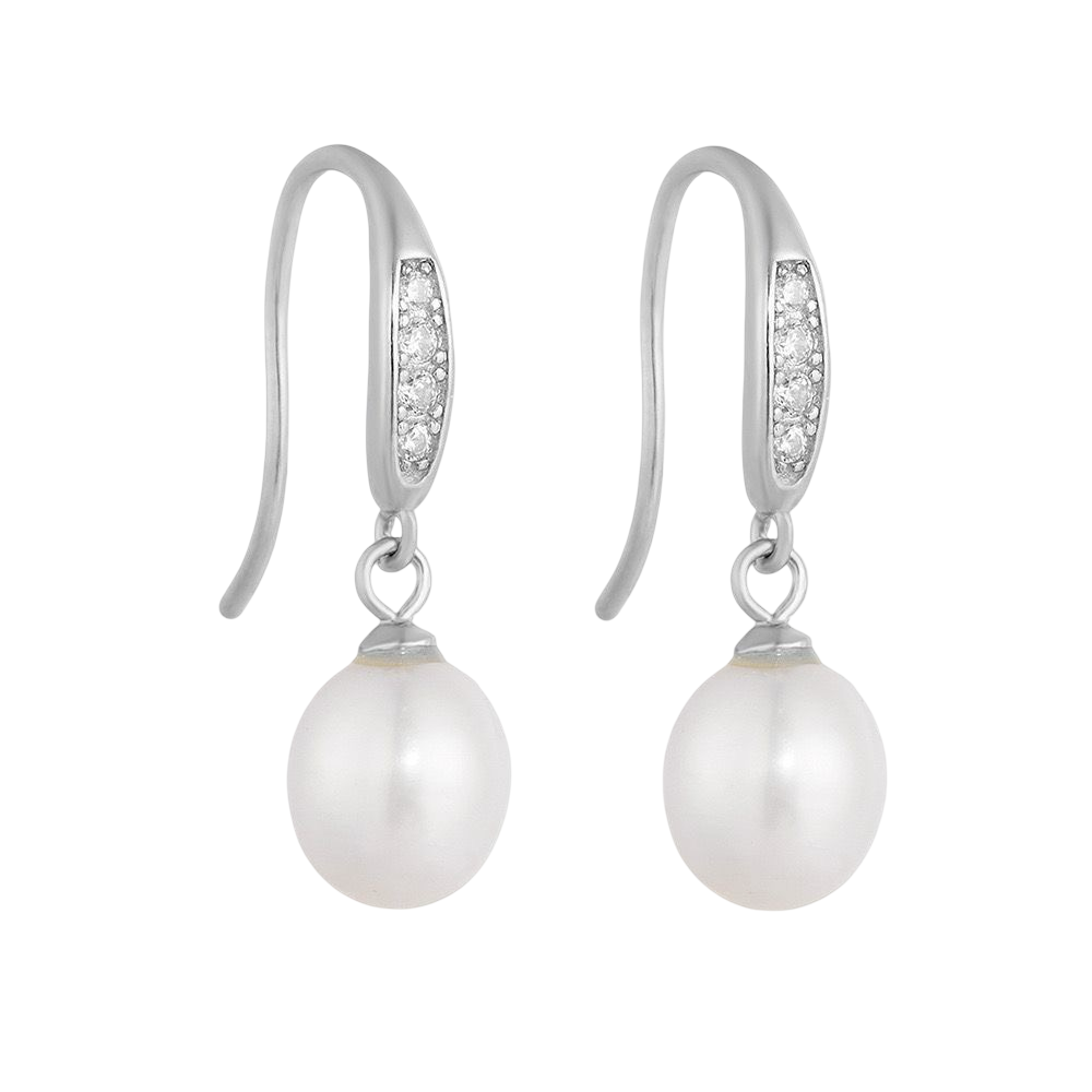 WS Moana Baroque Pearl & Pave Sterling Silver Earrings