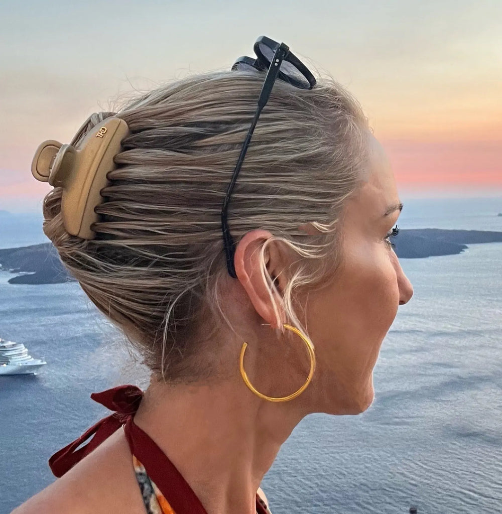 WS Acetate Hair Claw Clip Athenae Gold in Large -757953174363