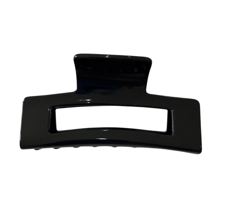Acetate Large Rectangular Acetate Hair Claw in Black