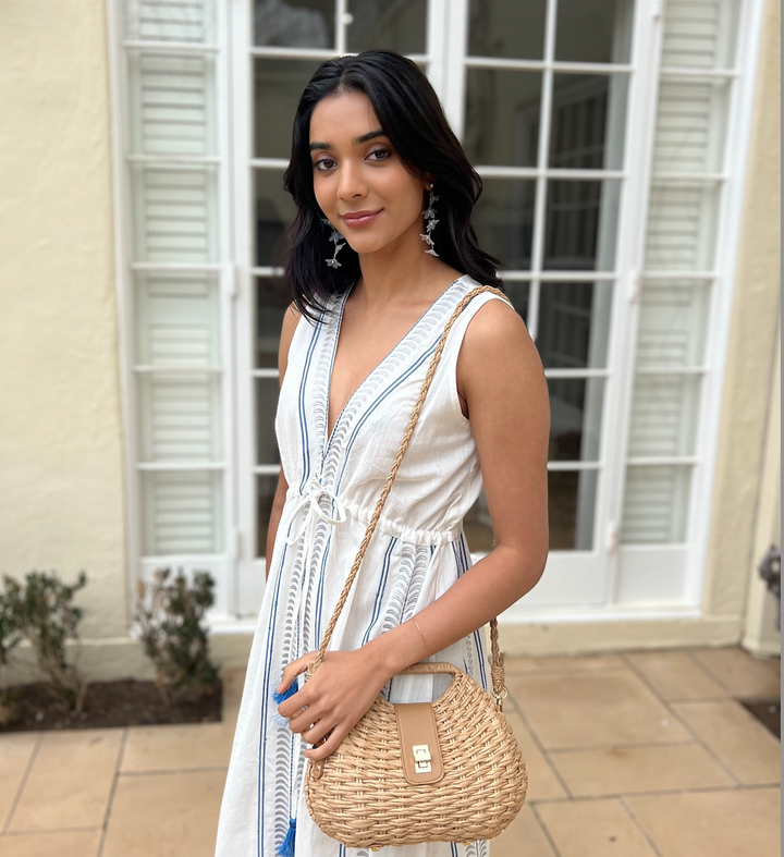 Kirsten Straw Shoulder Bag - Golden