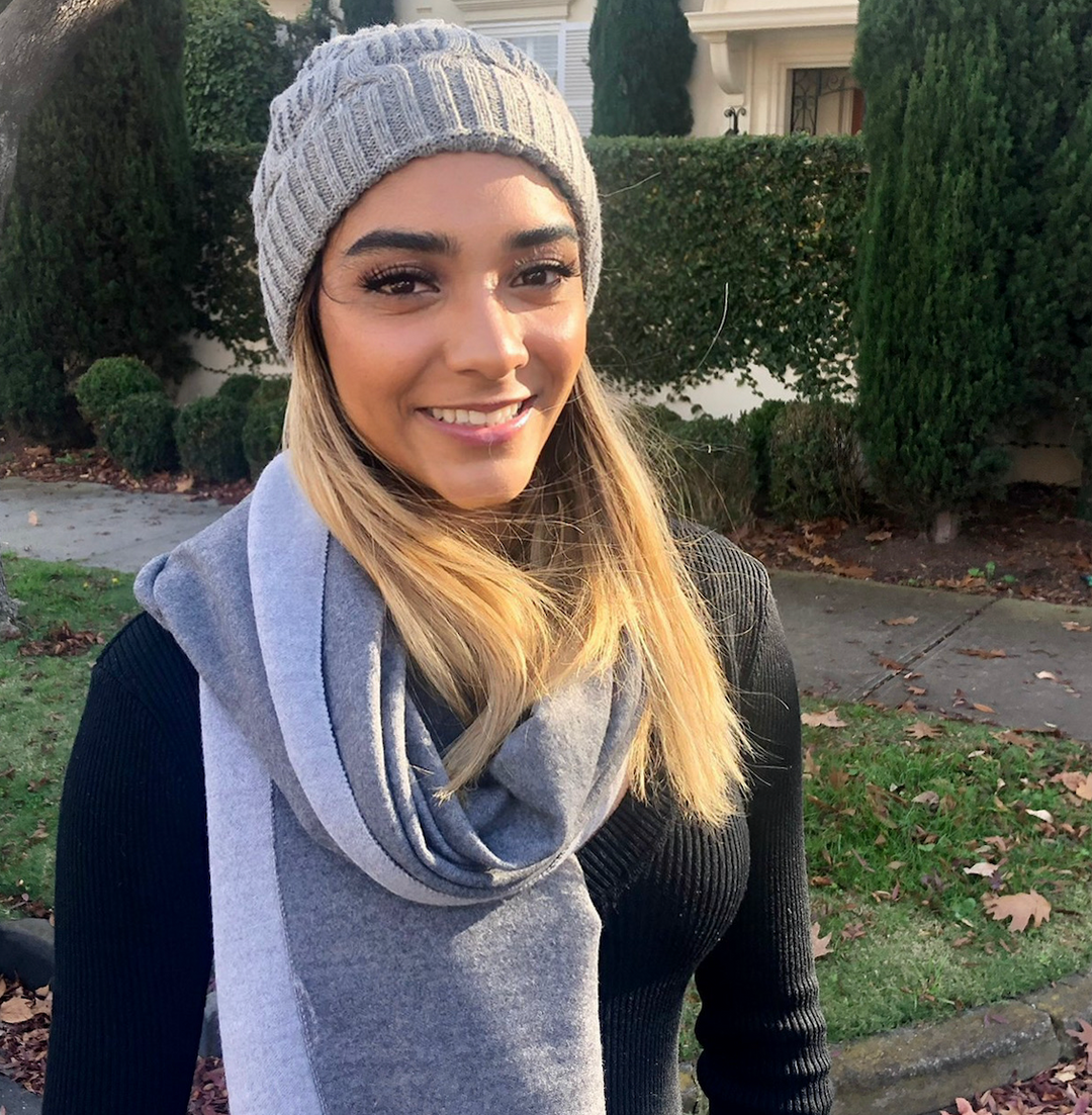 WS Two Tone Scarf - MidGrey and Grey - Image 1