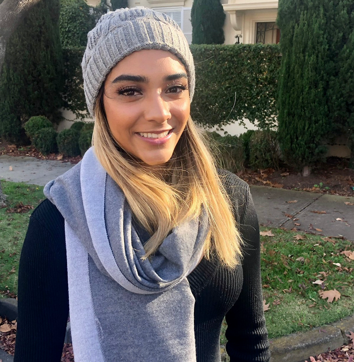 WS Two Tone Scarf - MidGrey and Grey - Image 1
