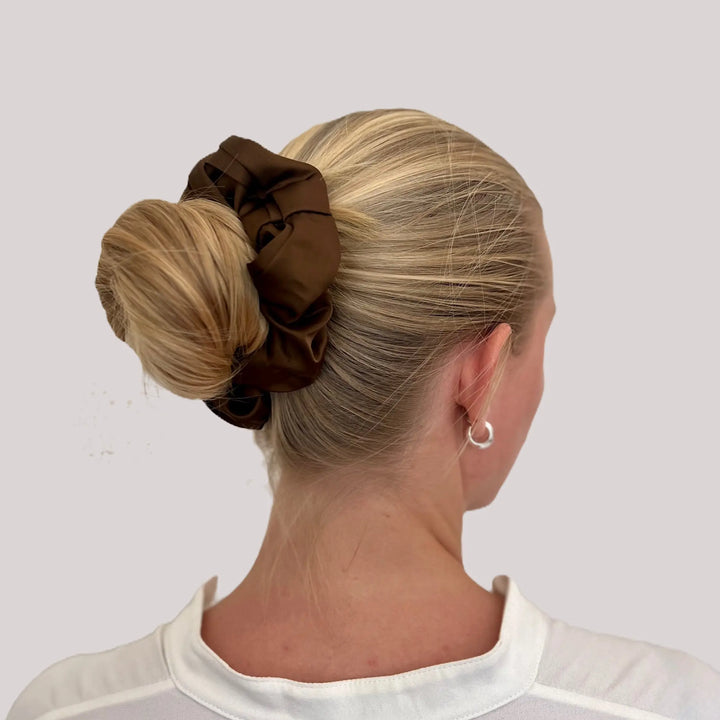 WS Scrunchie with Trim - Brown with Brown Trim - Image 1