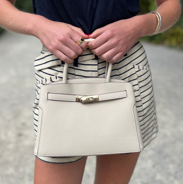 Coco Medium Cowhide Tote Bag - White