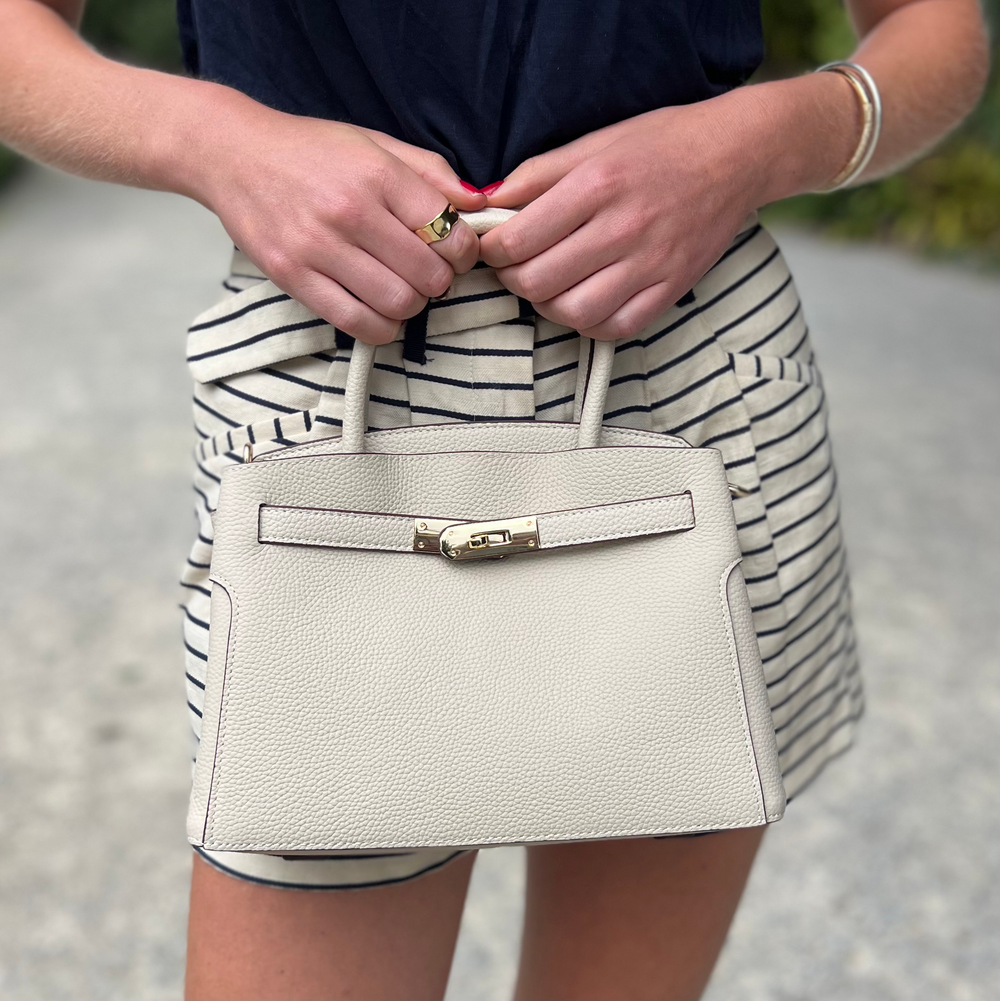 WS Coco Medium Cowhide Tote Bag - White