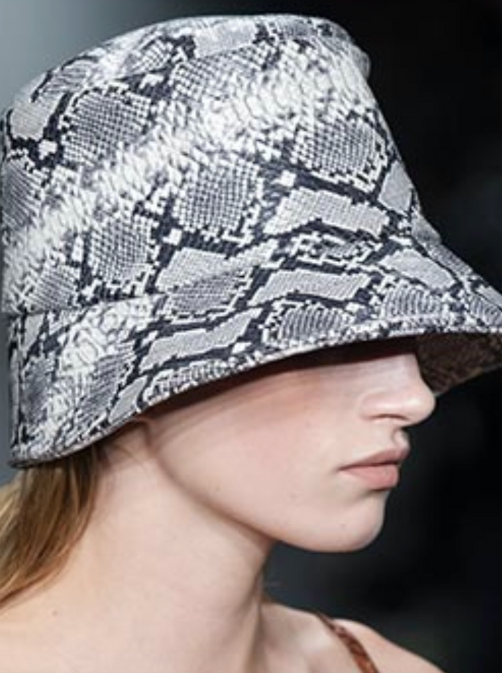 Bucket Hat- Faux Snake skin reversible