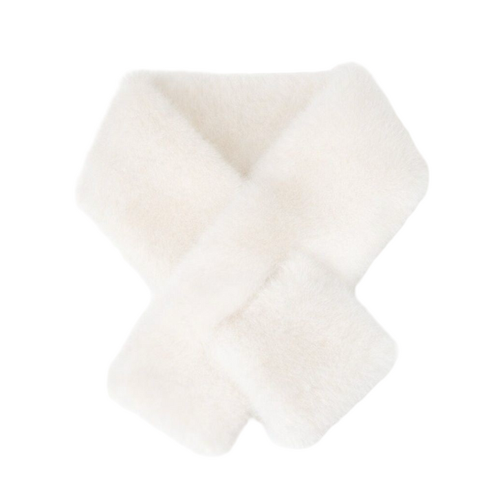 Faux Fur Peruvian Stole- White