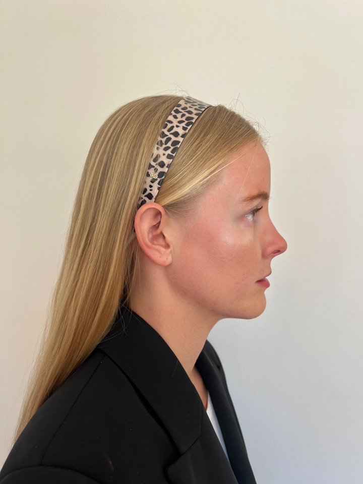 Acetate Headband -2.5cm Leopard & Blk