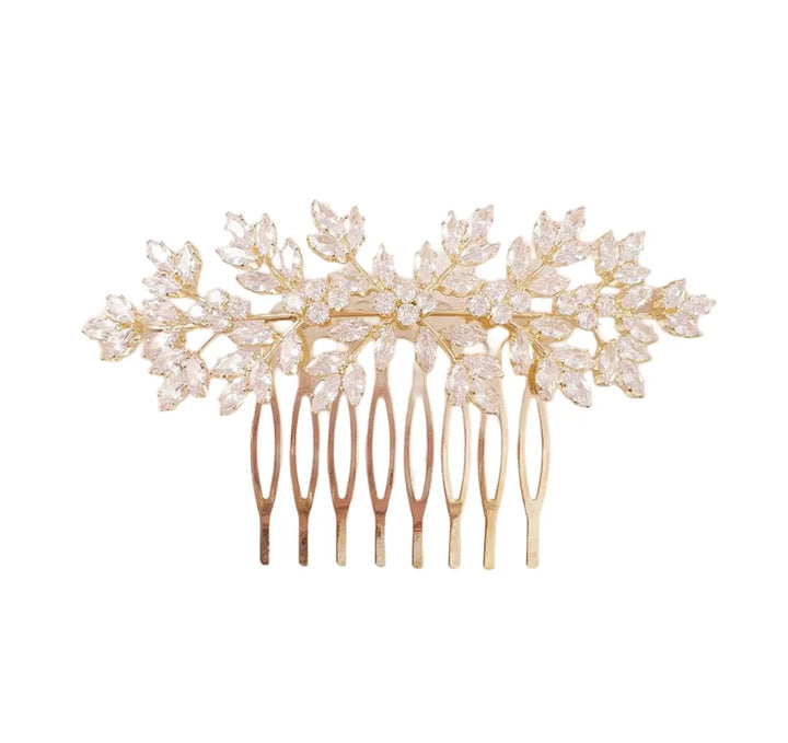 WS Tiffany zircon Haircomb - gold