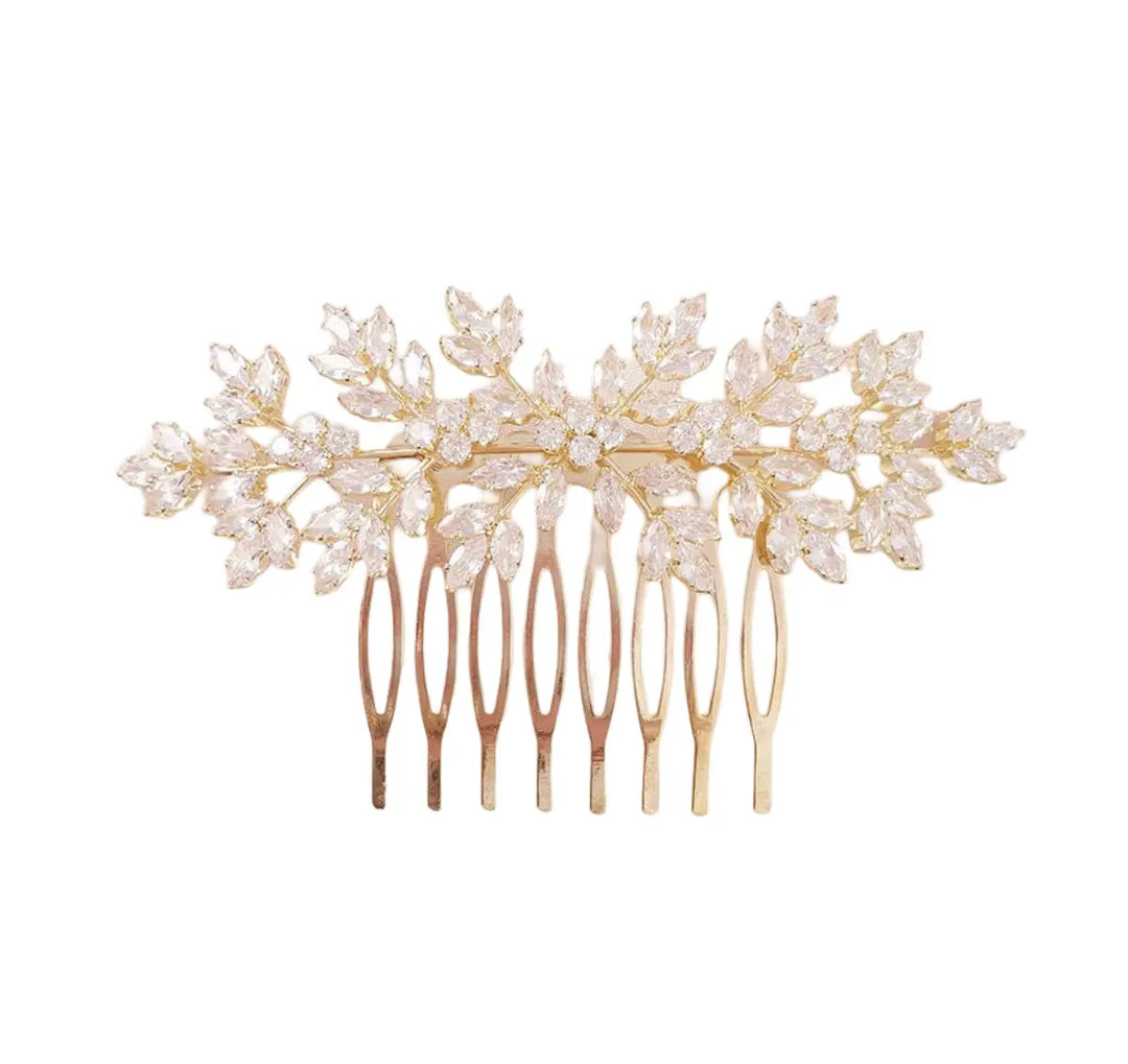 The Tiffany zircon Haircomb - gold