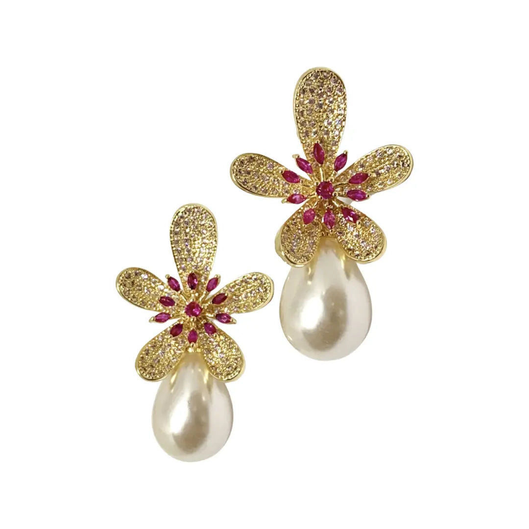 Golden Flower Earrings