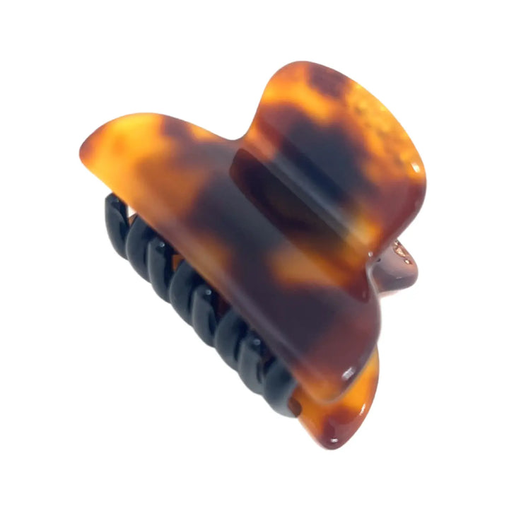 Acetate Small Hair Claw & crystals –  Classic Brown Tortoise