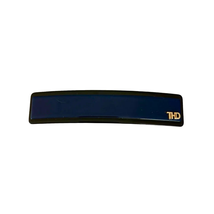 WS - Acetate Barrette - Two Tone - Navy with Black Trim