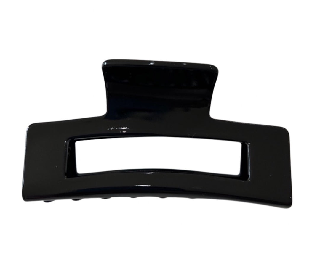WS Premium Large Rectangular Acetate Claw - Black 757953171362