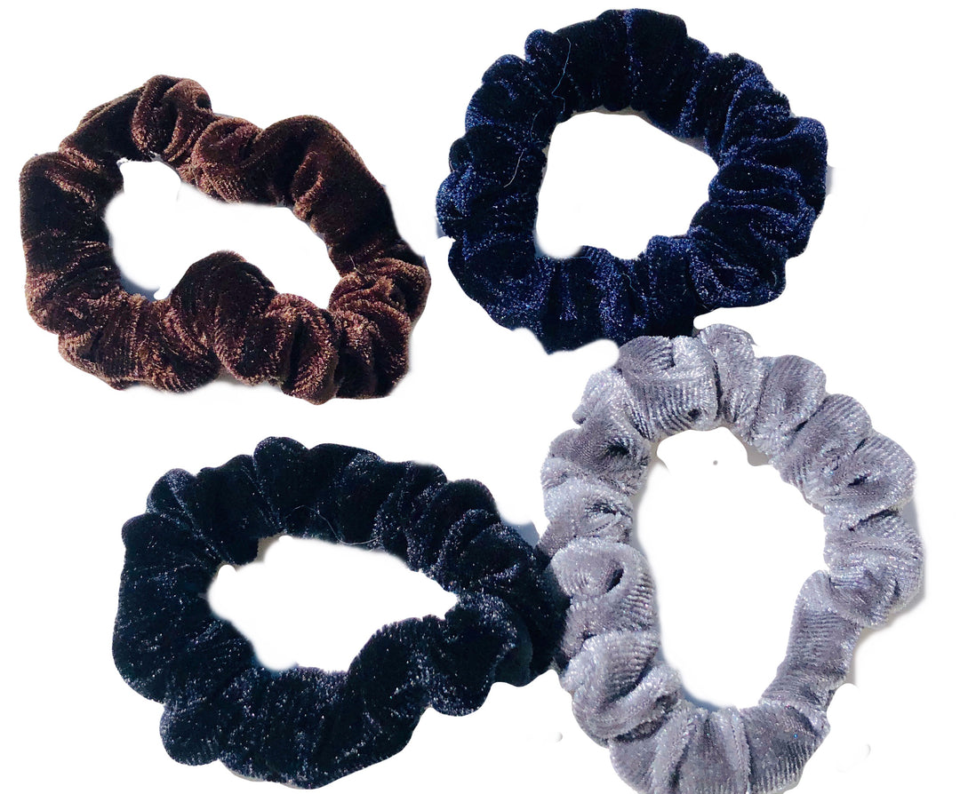 WS - Velvet Scrunchy Pack- Black, Navy, Grey, Brown 787099897925