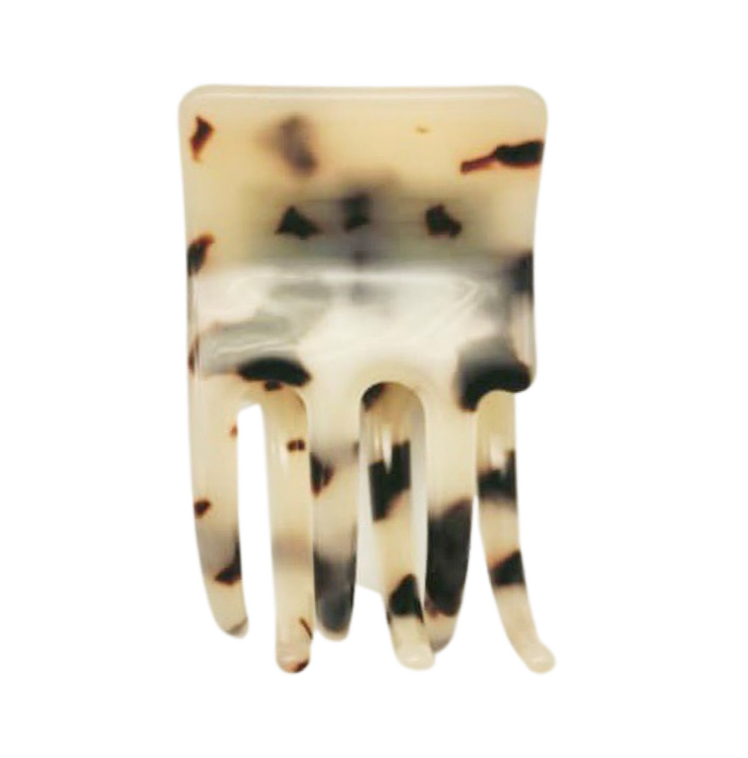 Premium Acetate Square Hair Claw in Light Turtle