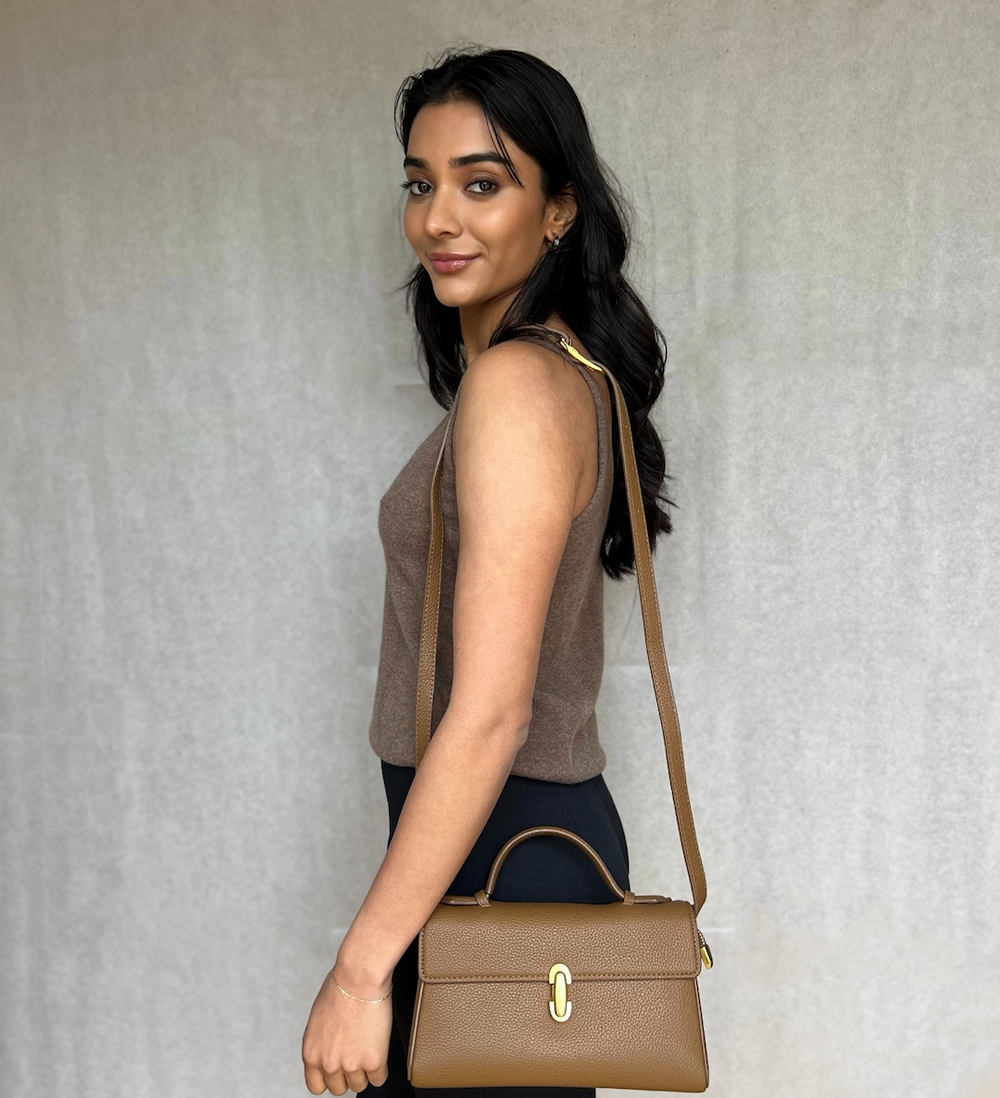 Katherine Vegan Leather Bag – Brown