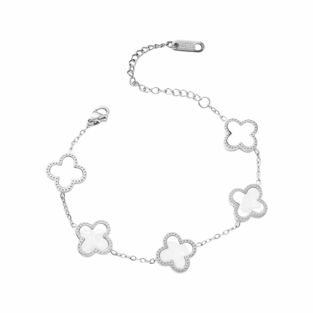 Cross Bracelet Silver & White