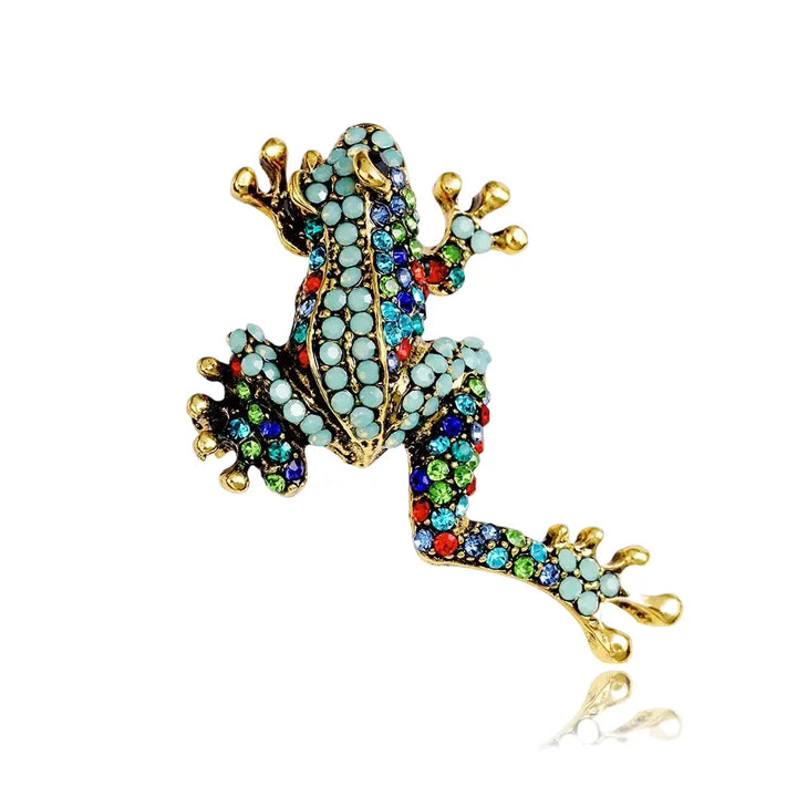 Brooch - Elongated Gem Frog