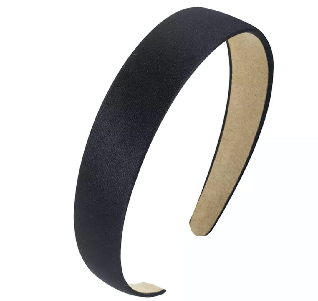 Headband Satin -2.5cm Black
