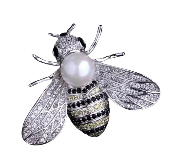 WS Brooch Pearl Bee - Silver