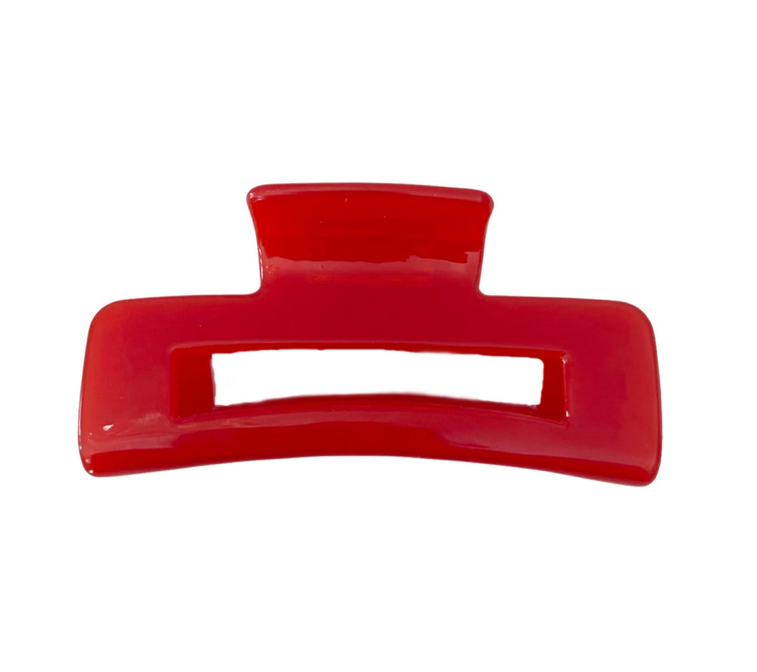 WS - Premium Oversized Acetate Hairclaw - Luscious Red 757953171485