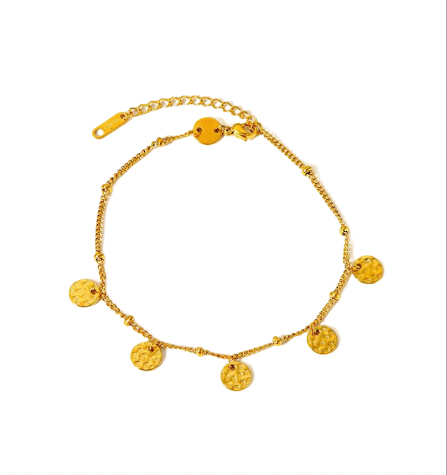 Mia Disk Necklace - gold