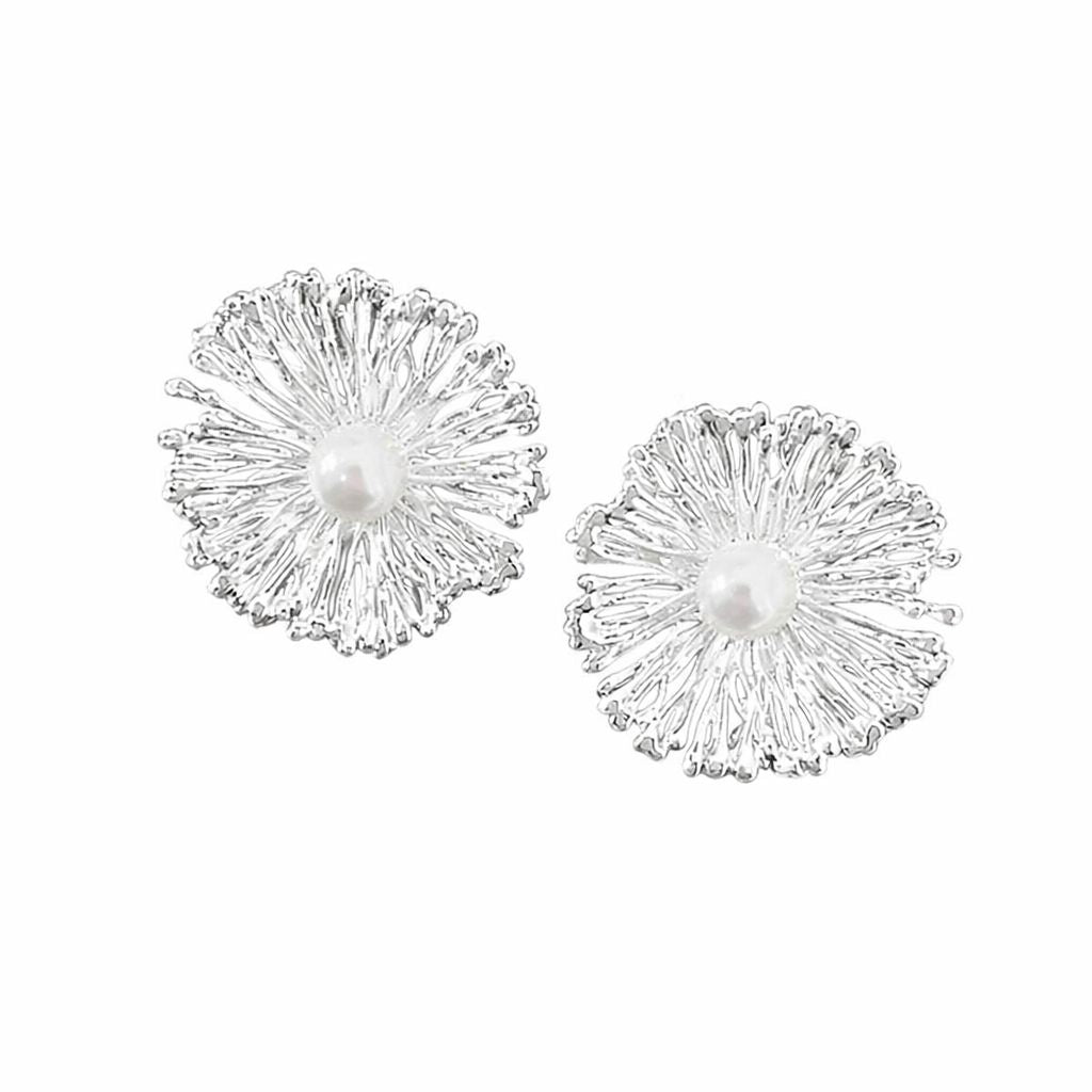 Celestial Bloom Earrings in silver