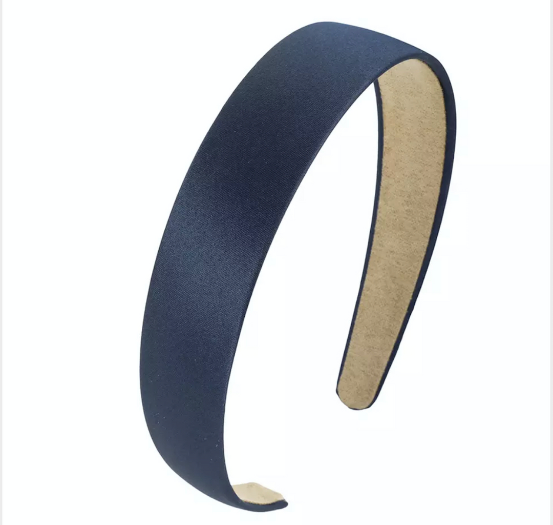 WS - Headband Satin -2.5cm Navy 744109225932