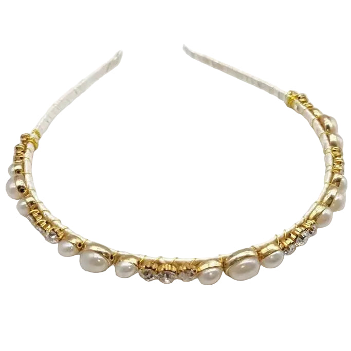 WS Verity Pearl & Crystal Headband - White - Image 2