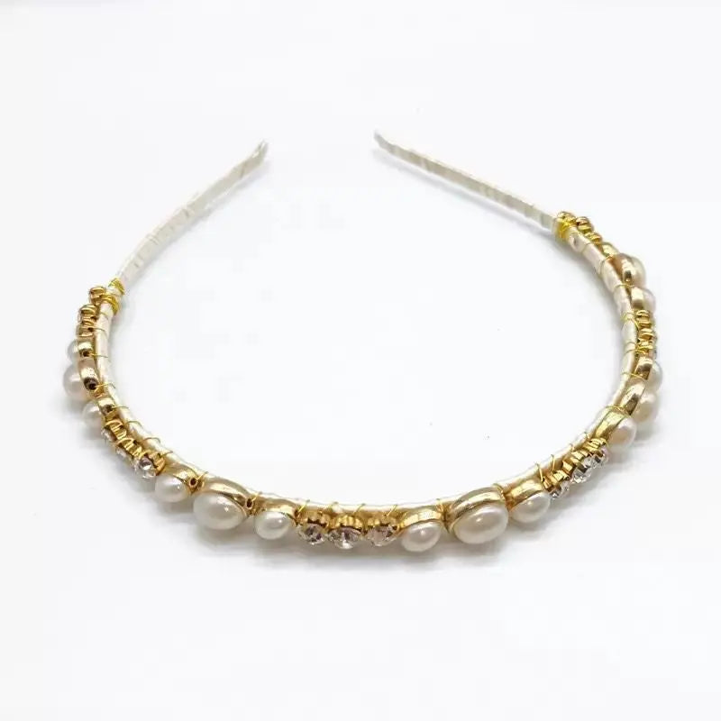WS Verity Pearl & Crystal Headband Bling white
