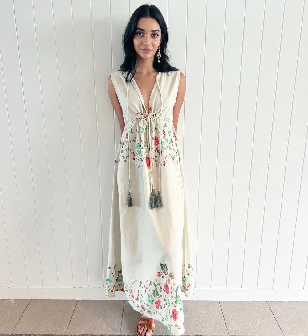 Anastasia linen printed dress