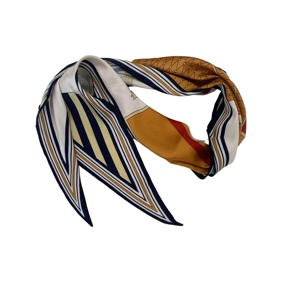 WS Neckscarf / HairScarf - Polo in Gold /Navy Red