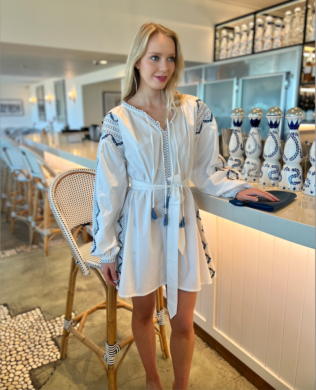 Dress - Embroidered cotton Santorini